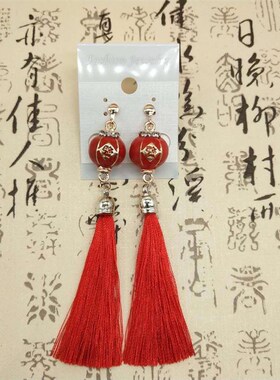 复古风耳坠气质中国风无耳洞耳环女童汉服古装耳夹新年配饰走秀潮