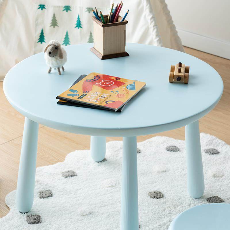 儿童实木学习书桌幼儿园桌椅套装早教方桌写字桌宝宝白色小圆桌,淘宝优惠券,粉丝福利购,淘宝优惠卷