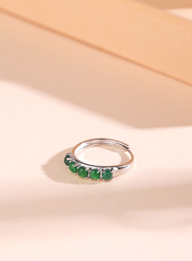 石方界翡翠五福戒指礼物送老婆