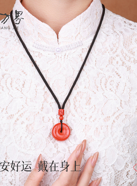 朱砂平安扣吊坠平安扣