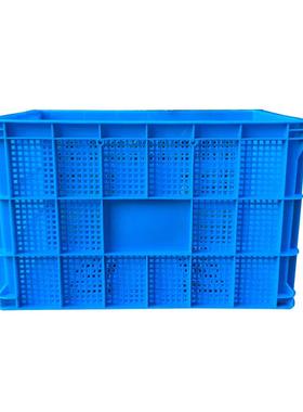 特厚755塑料周转筐快递分拣镂空蓝色塑胶筐大容量果蔬工业胶框子