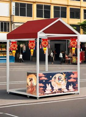 铁艺可移动摆摊架超市促销展示架夜市小吃美食节展会简易摊位架