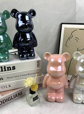 21cm爱心熊电镀陶瓷摆件家居客厅电视存钱罐40个随机混装创意