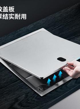 隐藏吧台水槽厨房隐形手工单槽房车带盖中岛小号水盆不锈钢纳米黑
