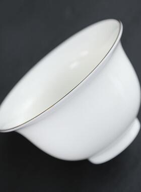 晟翔陶瓷茶具羊脂玉高足纯白盖碗主人杯11件套