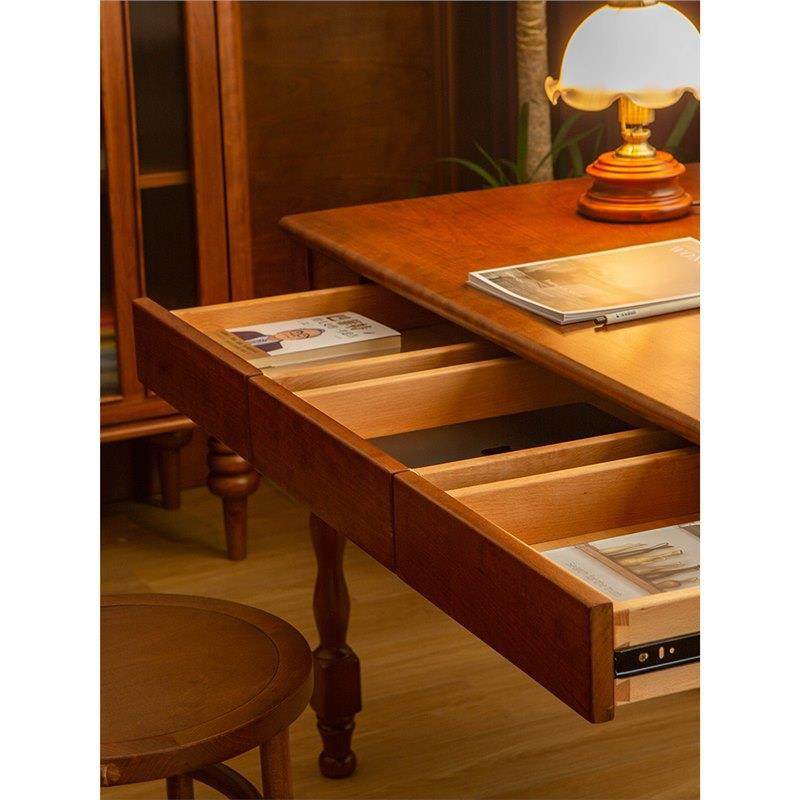 【折扣价】复色古樱桃木书桌实木桌卧室书桌家用办公桌小户型电脑,淘宝优惠券,粉丝福利购,淘宝优惠卷
