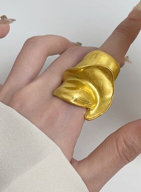 法式复古不规则金属质感戒指2024新款爆款轻奢高级感重工夸张指环