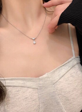 水滴项链女轻奢小众纯银锁骨链2024新款高级感送女友闺蜜生日礼物