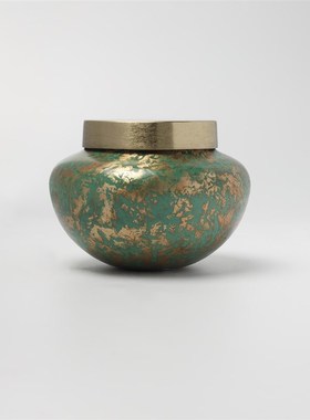 行山艺术新中式售楼处样板房会所茶室柜子组合陈列铁壶茶饼装饰