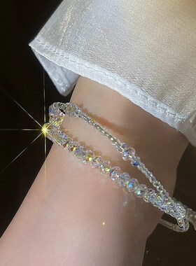 炫彩水晶串珠手链女轻奢简约小众设计感手镯气质珠子手串2024新款