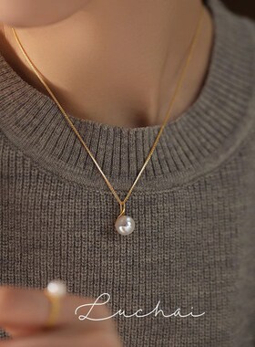 韩国淡水珍珠项链女小众设计高级感纯银颈链2024年新款爆款锁骨链