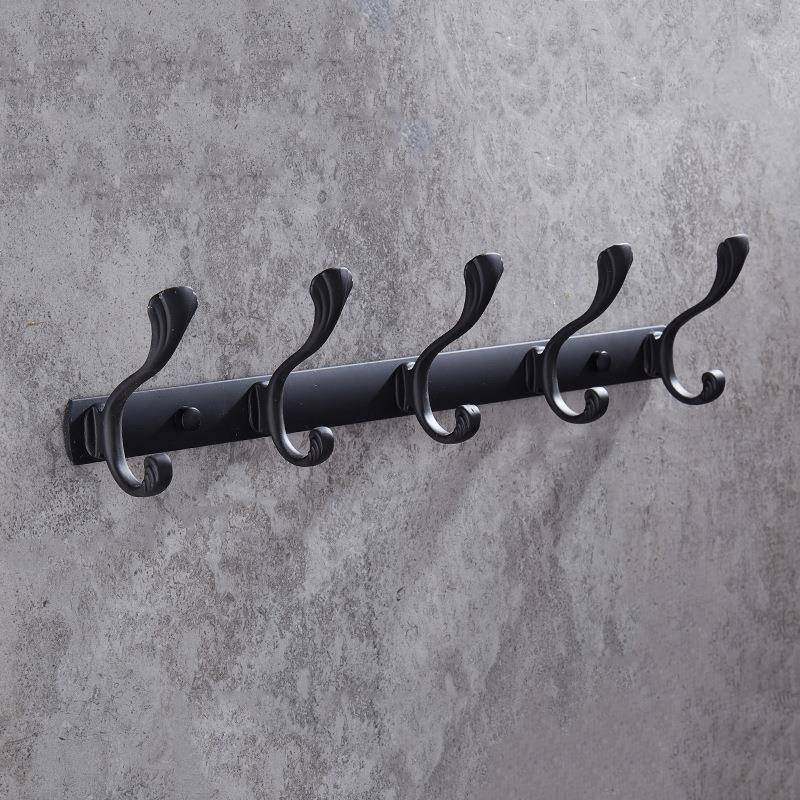 【折扣价】美式黑色厨房鱼尾排钩卫生间不锈钢长条挂衣钩浴室复古,淘宝优惠券,粉丝福利购,淘宝优惠卷