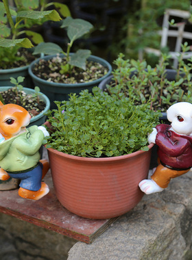 花园装饰 庭院花架装饰小摆件 园艺装饰小动物兔子装饰品挂件