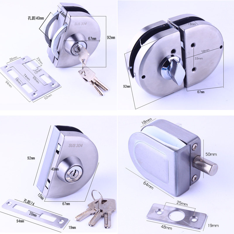 玻璃门锁推拉单双门无边框玻璃锁单双门锁,淘宝优惠券,粉丝福利购,淘宝优惠卷