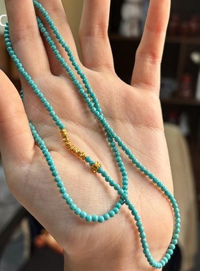 新中式绿松石串珠手链轻奢小众精致高级感手串简约设计感学生手饰