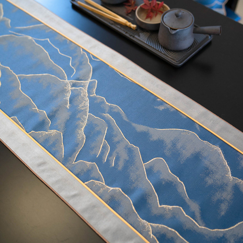 桌旗中式观山茶桌现简约轻奢高档餐桌茶几茶旗盖布布艺定制,淘宝优惠券,粉丝福利购,淘宝优惠卷