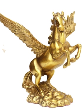 飞龙马摆件马上发財生肖马客厅装桌面饰品招財铜马