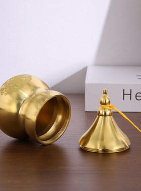 纯黄铜避火龙瓶黄色流苏家居厨房西北角摆件全黄铜葫芦摆件批发