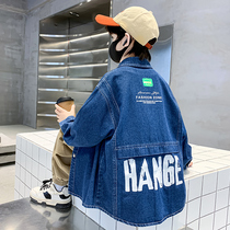 Boy Cowboy shirt Spring and Autumn Fried Street 2023 New CUHK Child Fall Childrens Autumn Clothes Liner Clothes Tide Boy