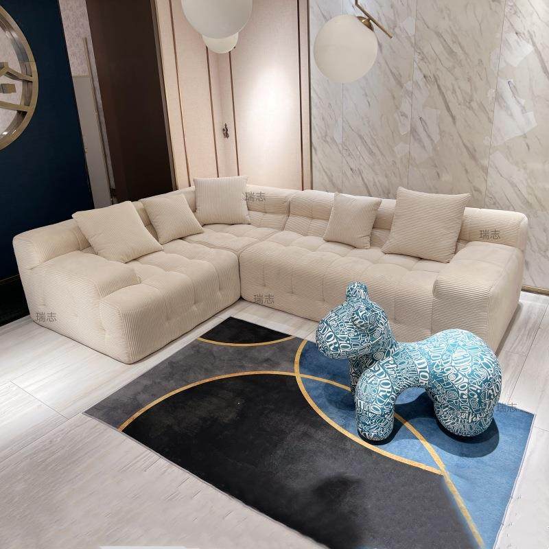 真空压缩泡芙沙发定型棉奶油风灯芯绒运输便捷格子布艺沙发,淘宝优惠券,粉丝福利购,淘宝优惠卷