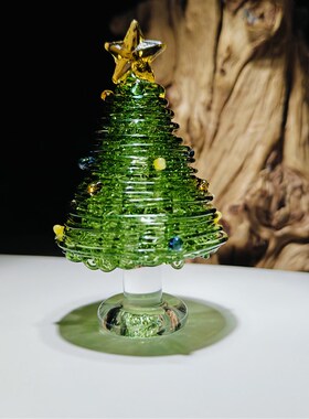 淄博琉璃手作绕丝圣诞树桌面摆件氛围感家居装饰品圣诞节礼物