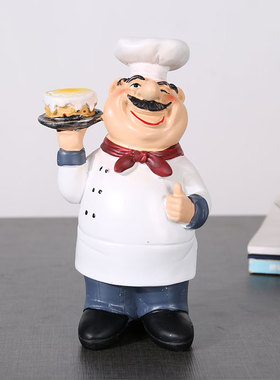 轻奢创意餐厅厨房可爱厨师小摆件桌面餐桌摆设餐边柜子装饰品