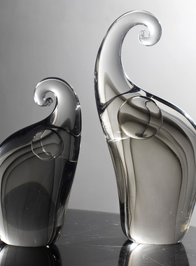 创意琉璃摆件客厅玄关书房样板房极简风装饰品摆设