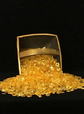 黄碎石黄消磁碎装聚宝盆铺花盆鱼缸碎0克