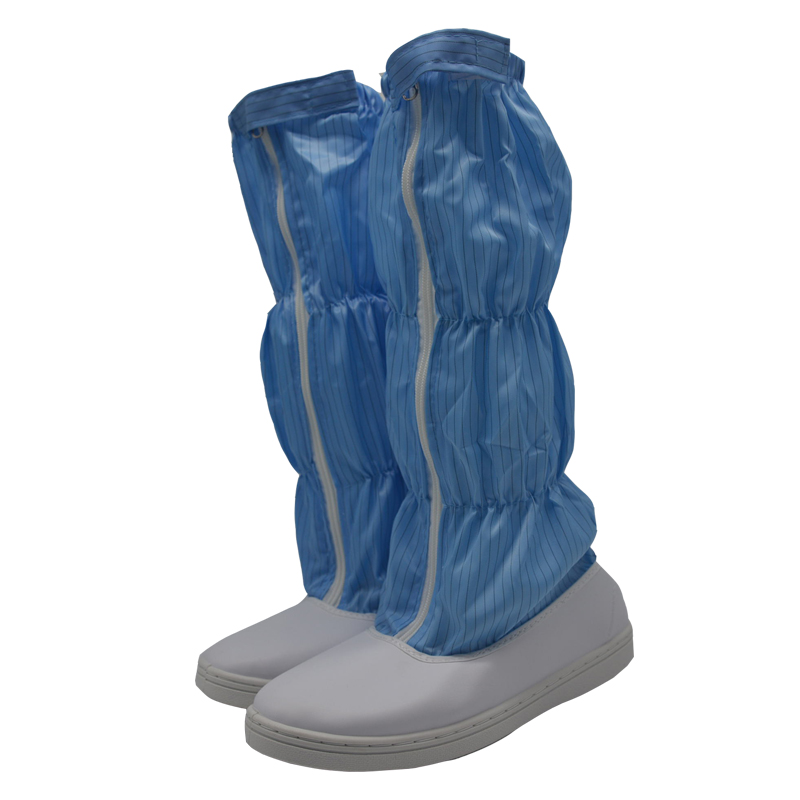 无尘鞋防静电鞋高筒靴白色蓝色无尘靴男女长筒靴车间防护工作鞋 - 图0