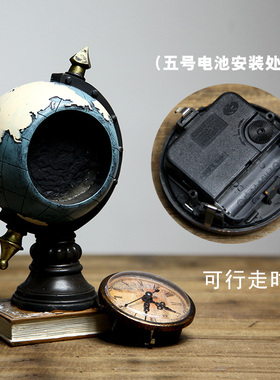 曼塔复古地球仪书房书柜装饰品创意小摆件书架摆设