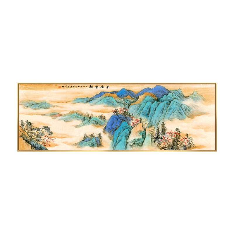 有山无水画靠山图旭日东升挂画客厅西墙山水画总经理办公室装饰画 - 图2