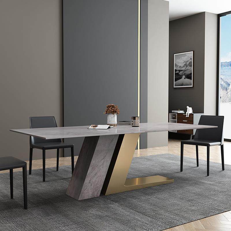 现代轻奢岩板餐桌长方形餐厅北欧简约岩板餐桌椅组合个性家用桌,淘宝优惠券,粉丝福利购,淘宝优惠卷