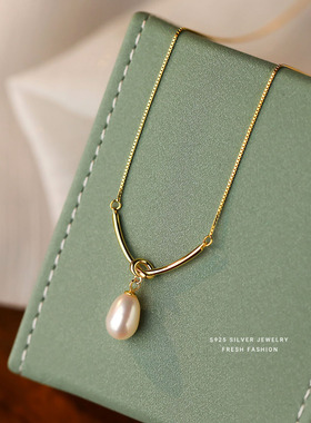 925纯银珍珠项链女轻奢小众2024年新款爆款精致高级感女友毛衣链