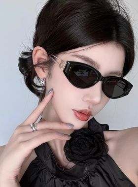 2025年新款墨镜女猫眼复古显脸小防紫外线防晒男高级感太阳眼镜
