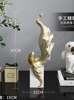 新中式年年有鱼摆件客厅玄关电视柜办公室桌面家居装饰品乔迁礼物