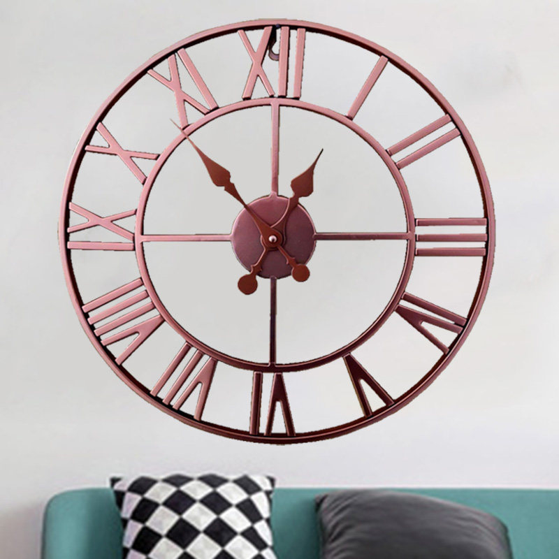 简约铁艺复古挂钟现个性创意金属时钟轻奢客厅装饰钟表 - 图2
