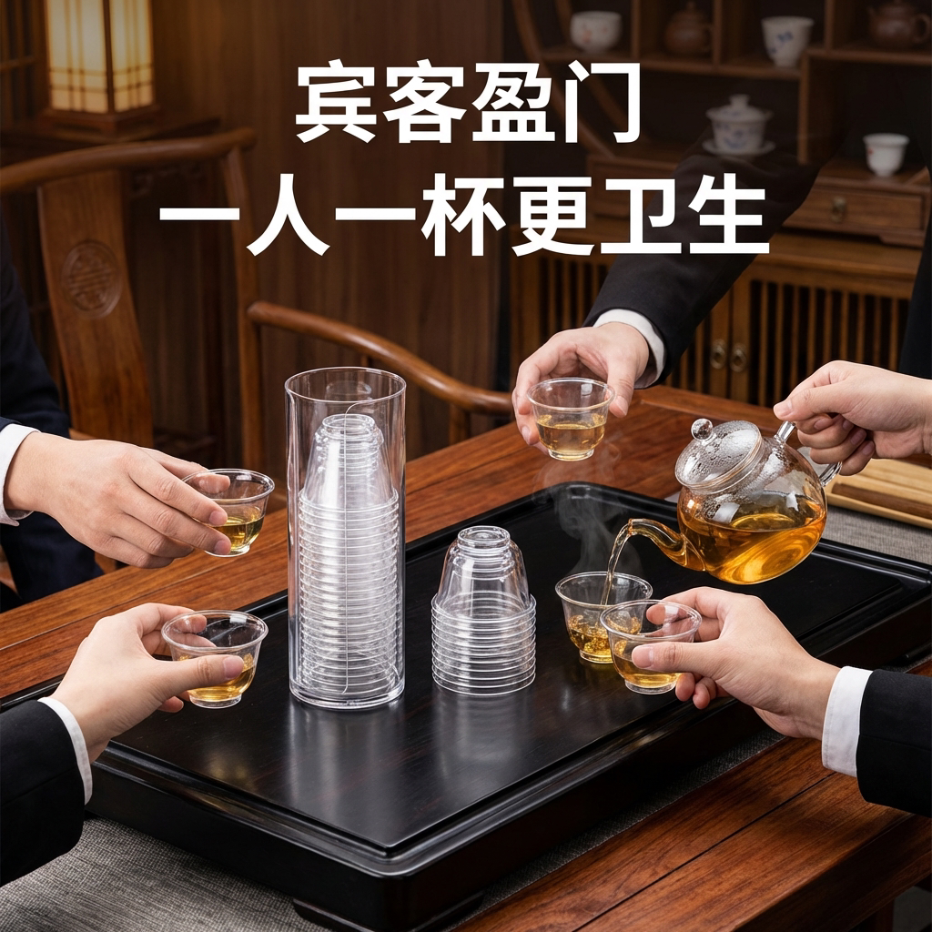 High-end disposable Kung Fu tea cup thickened and resistant to high temperature