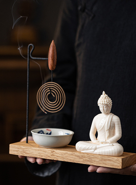 新中式摆件家居客厅博古架茶道茶室桌面装饰品创意倒挂环