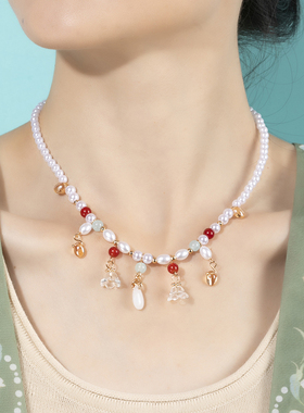 新中式古风汉服软璎珞珍珠流苏项链旗袍宋制项圈手工古装配饰品女