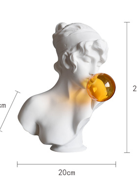橙色吹泡泡女孩雕像现客厅艺术装物雕塑摆件橱人家居窗饰品