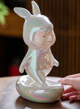 兔摆件客厅电视柜创意软装饰品儿童房动物艺术摆设