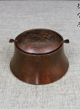 烟灰个带盖创意缸性灰流复古烟潮缸旋转仿古烟缸摆件