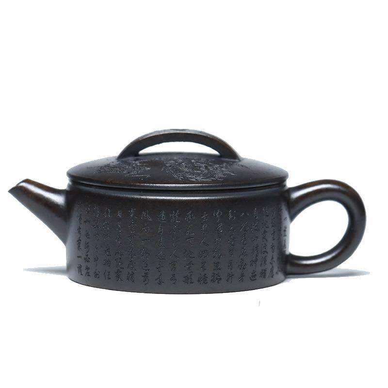 Yixing raw ore black star sand handmade purple clay teapot one piece national style Hanwa teapot single pot tea set