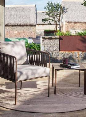 户外桌椅组合防水餐厅露到室外岩板餐桌防腐长桌六椅一桌花园家具