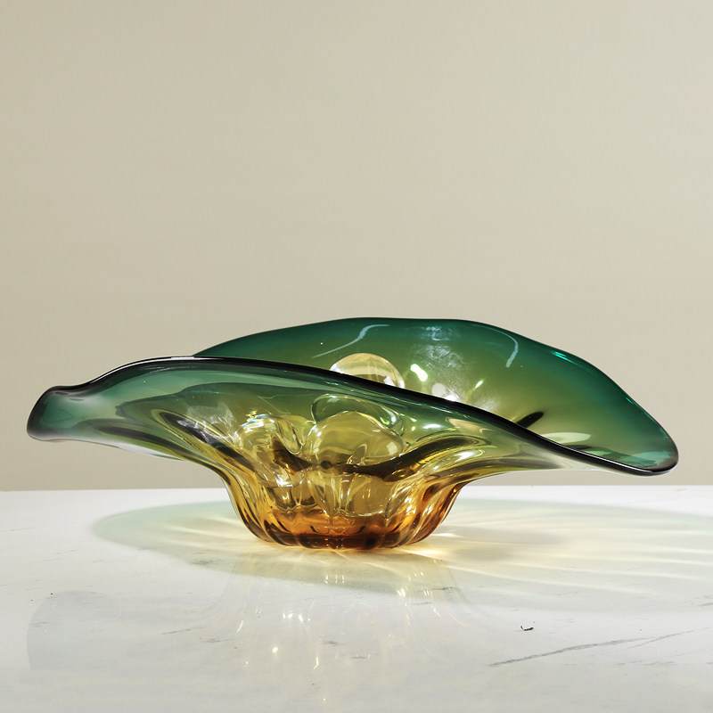 轻奢扇形琉璃超大果盘现客厅售楼处酒店大堂茶几桌面家用水果,淘宝优惠券,粉丝福利购,淘宝优惠卷