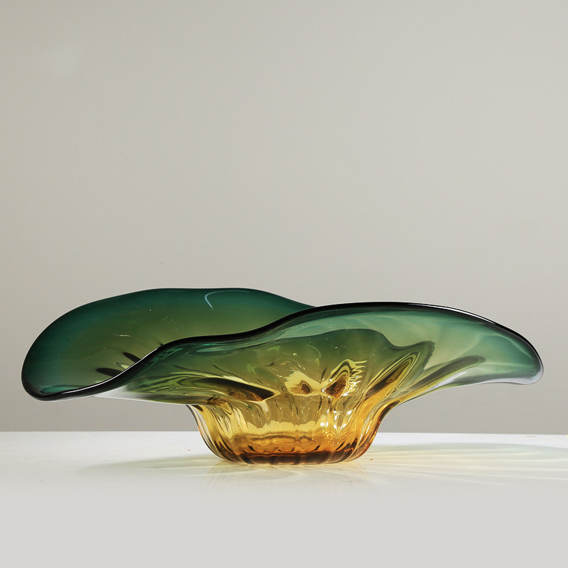 轻奢扇形琉璃超大果盘现客厅售楼处酒店大堂茶几桌面家用水果,淘宝优惠券,粉丝福利购,淘宝优惠卷