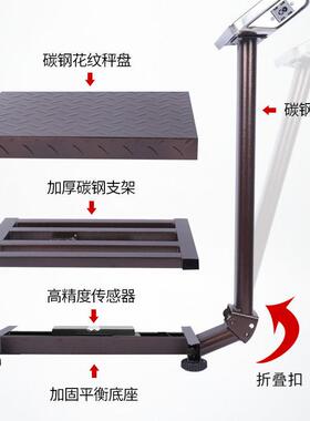 折叠电子台秤200kg商用100KG电子秤计价150公斤电子称快递秤300KG