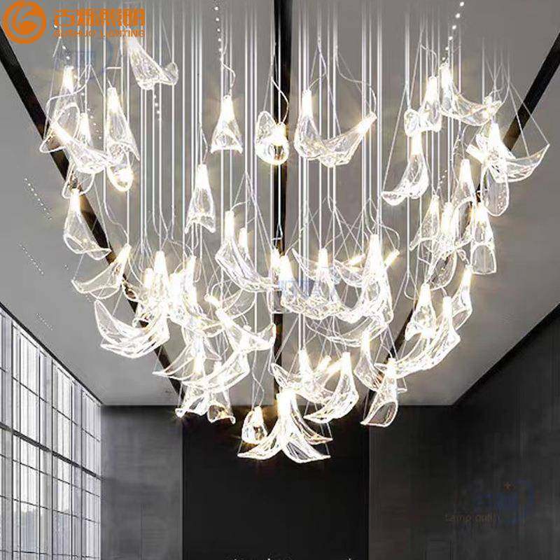 新中式餐饮大堂宴会厅酒店别墅客厅楼梯挑空装饰喇叭花琉璃吊灯,淘宝优惠券,粉丝福利购,淘宝优惠卷