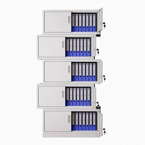 铁皮单节文件柜办公室分体五节档案柜会计凭证资料柜带锁储物柜子 - 图3