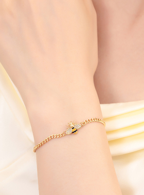 新中式花朵锆石手链珐琅小众原创